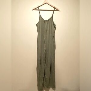 Olive Green Spaghetti Strap Jumpsuit